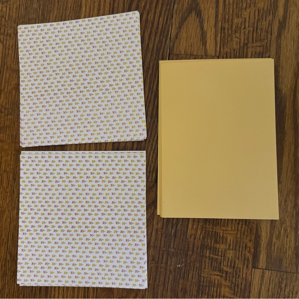 Floral and Yellow Stationery Set